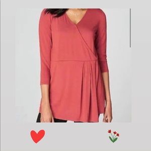 j.jill wrap blouse in salmon/red 🌹